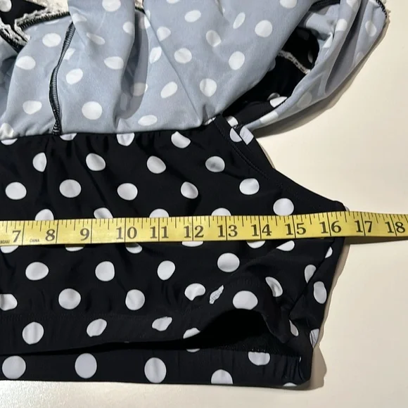 Unique Vintage Retro Polka Dot Swim Top - Picture 7 of 10
